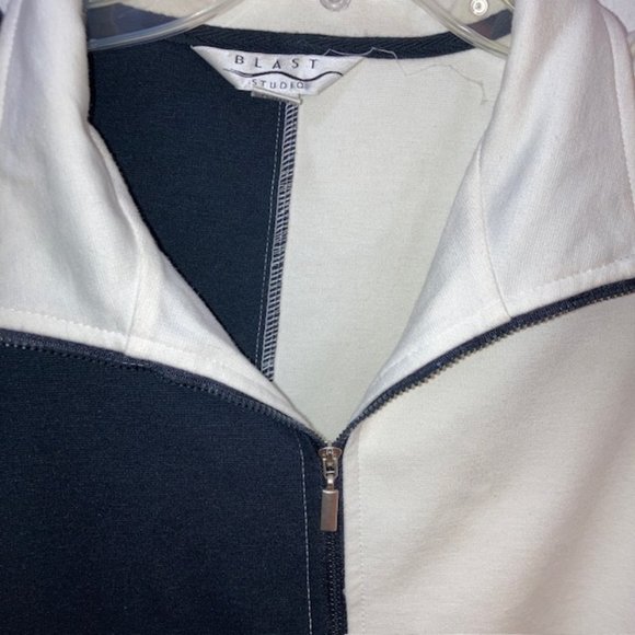 BLAST STUDIO BLACK/WHITE ZIP UP JACKET UNLINED PLUS 3X - Picture 2 of 7